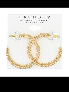 Laundry By Shelli Segal Gold Rope Twist Hoop Earrings